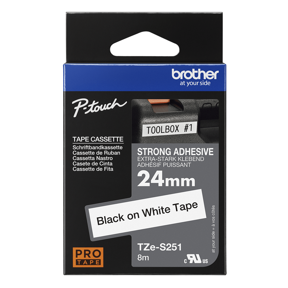 Eredeti Brother TZe-S251 P-touch fehér alapon fekete, 24 mm széles 3